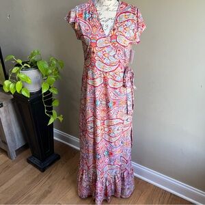 NEW Raga Wrap Dress Colorful Paisley Sz M